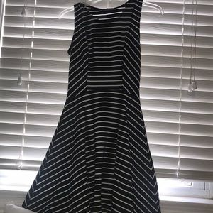Black and white striped dress
